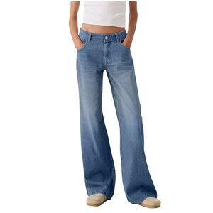 Sweatpant Jeans Trending Blue Pockets Comfort All Season Size L